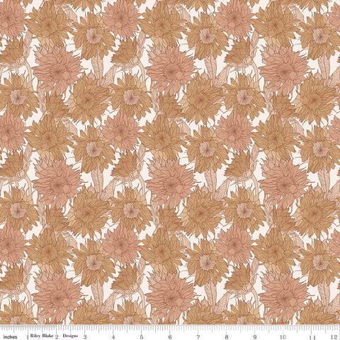 Riley Blake Evening On The Prairie 16741 Sienna Sunflower By The Yard