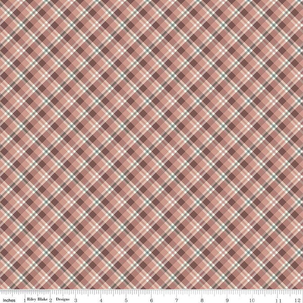 Riley Blake Evening On The Prairie 16745 Dusty Rose Prairie Plaid By The Yard