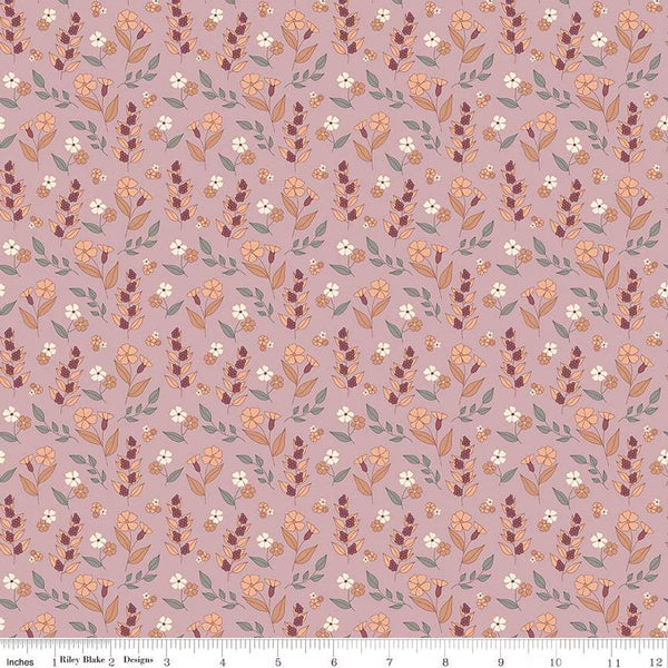 Riley Blake Evening On The Prairie 16746 Mauve Autumn Floral By The Yard