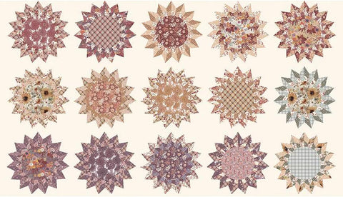 Riley Blake Evening On The Prairie 16753 Cream Sunflowers Cheater Print By The Yard