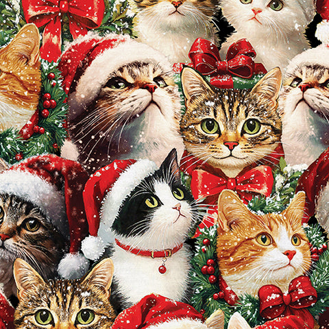 Benartex - Merry Cats 16773 99 Multi Merry Cats Portraits By The Yard