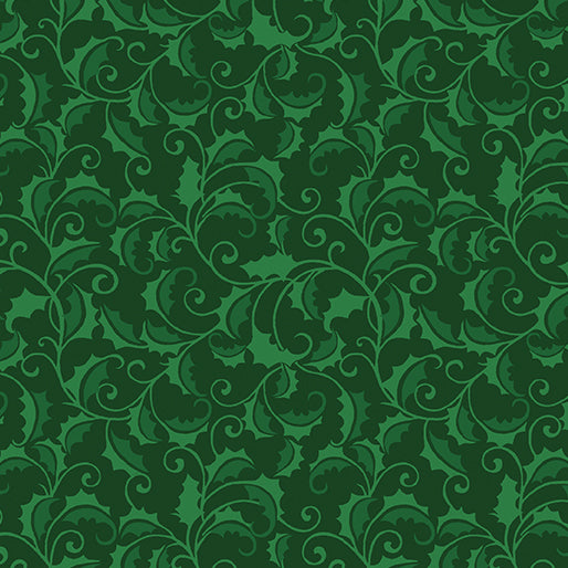 Benartex - Merry Cats 16775 45 Green Holly Forest By The Yard