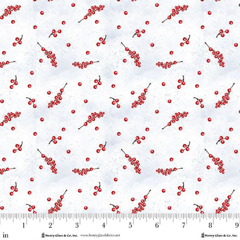 Henry Glass & Co. Believe 1875 11 Blue Tossed Berries By The Yard