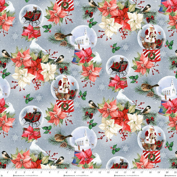 Henry Glass & Co. Believe 1877 17 Steel Blue Snow Globes By The Yard