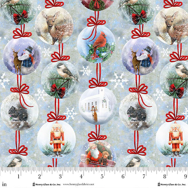 Henry Glass & Co. Believe 1879 17 Steel Blue Ornaments By The Yard