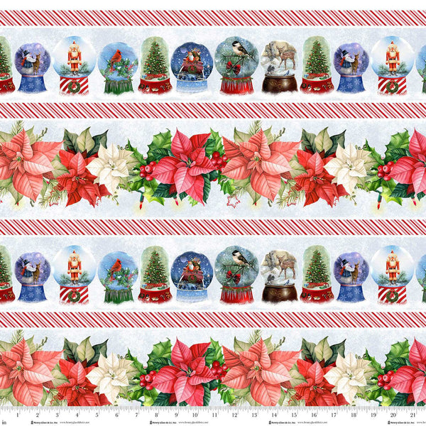 Henry Glass & Co. Believe 1880 11 Blue Border Stripe By The Yard