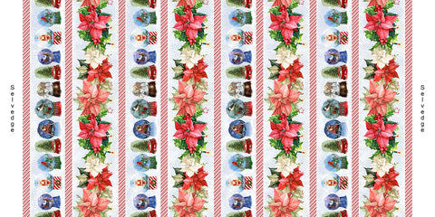 Henry Glass & Co. Believe 1880 11 Blue Border Stripe By The Yard