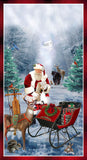 Henry Glass & Co. Believe 1881P 88 Red Santa Sleigh 24" PANEL By The PANEL (Not Strictly By The Yard)