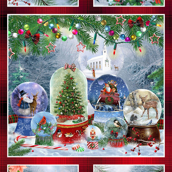 Henry Glass & Co. Believe 1882P 88 Red Blocks 24" PANEL By The PANEL (Not Strictly By The Yard)