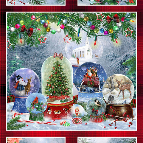 Henry Glass & Co. Believe 1882P 88 Red Blocks 24" PANEL By The PANEL (Not Strictly By The Yard)