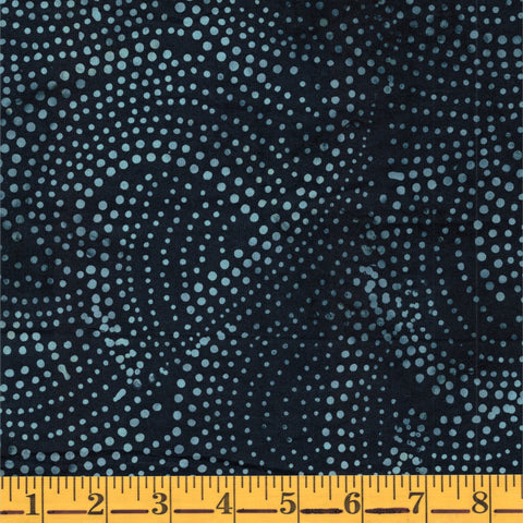 Jordan Fabrics Batik 1065 14BS Black Sand Swirl Dots By The Yard