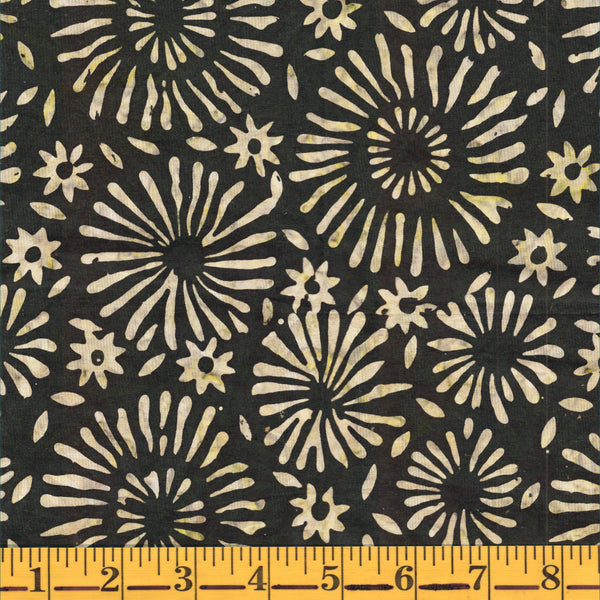 Jordan Fabrics Batik 1086 13B Black Sunflower By The Yard