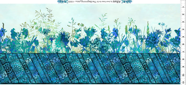 In The Beginning Allure 1ALR 2 Blue Border Stripe 1.875 YARDS