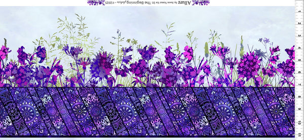 In The Beginning Allure 1ALR 3 Purple Border Stripe By The Yard