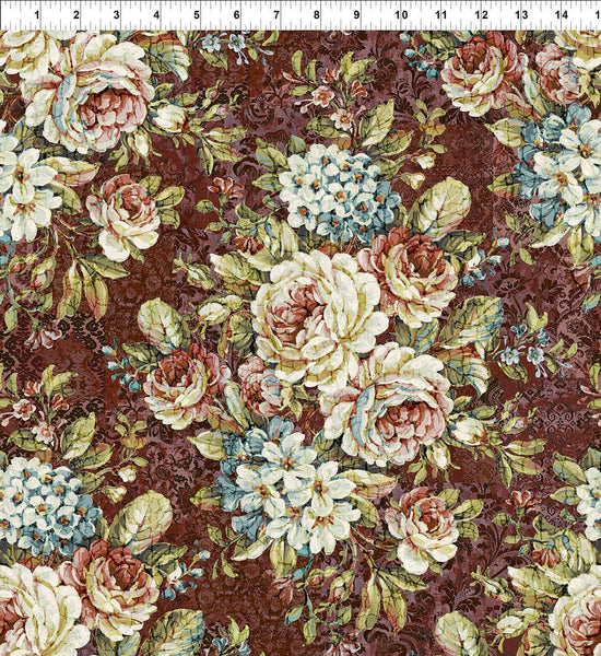 In The Beginning Carpet Bag Romance 1CBR 2 Red Bouquet By The Yard