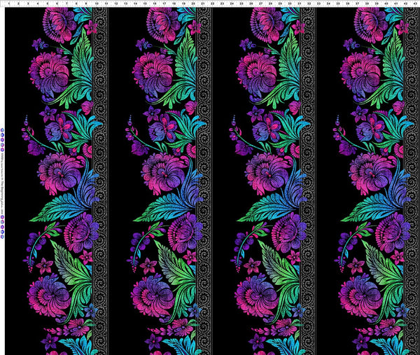 In The Beginning Vivid 1VIV 2 Jewel Border By The Yard