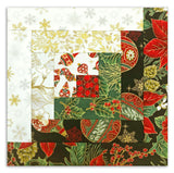 Jordan Fabrics Pre-Cut Log Cabin Table Runner Kit - Christmas Blossom Gold Poinsettias