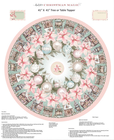 Blank Quilting Christmas Magic 2028P 70 Light Blue Tree Skirt 54" PANEL By The PANEL (Not Strictly By The Yard)
