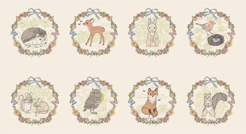 Moda My Secret Garden 20958 11 Cloud Animals 24" PANEL By The PANEL (Not Strictly By The Yard)
