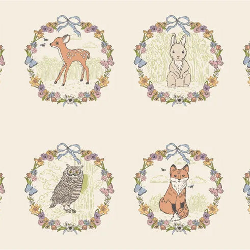 Moda My Secret Garden 20958 11 Cloud Animals 24" PANEL By The PANEL (Not Strictly By The Yard)