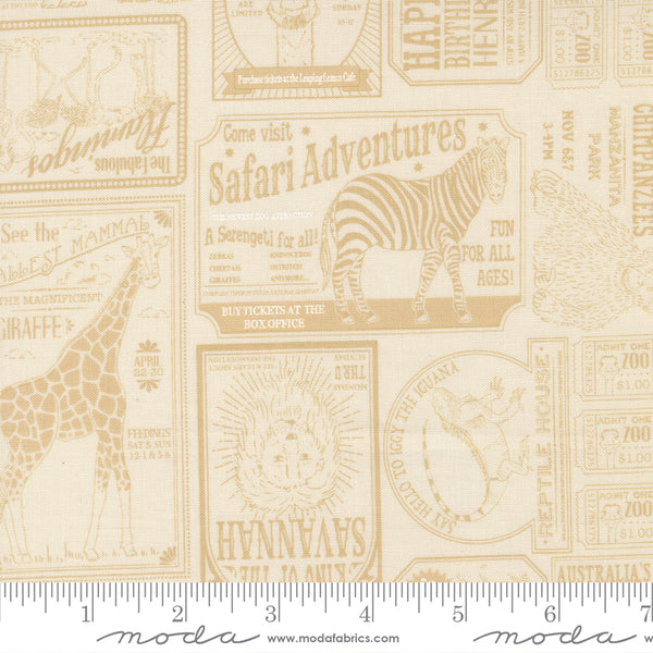 Moda Animal Park Fun 20965 21 Dove Natural Zoo Text By The Yard