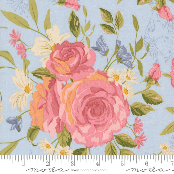 Moda My Secret Garden 20980 20 Sky Grandma's Rose Garden By The Yard