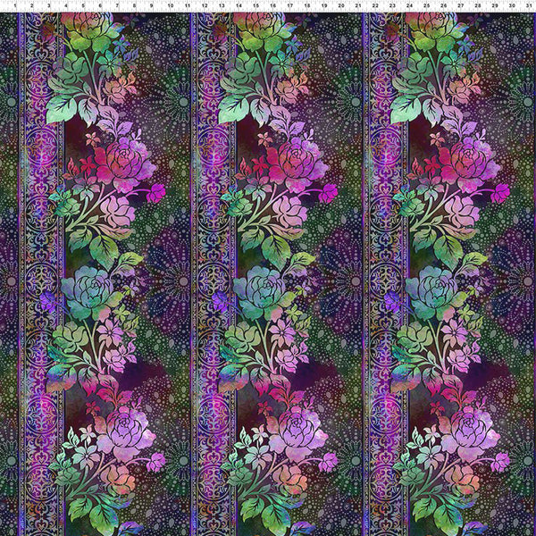 In The Beginning Halcyon II 20HN 3 Magenta Border Stripe 1.75 YARDS