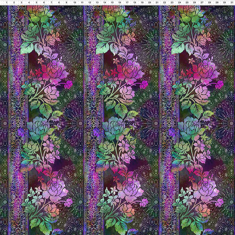 In The Beginning Halcyon II 20HN 3 Magenta Border Stripe 1.75 YARDS