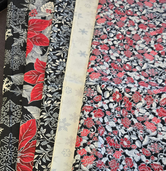 Matt's Mystery Bundles -  3.132 yards -Christmas Blossom Silver #20 - Assorted Remnants