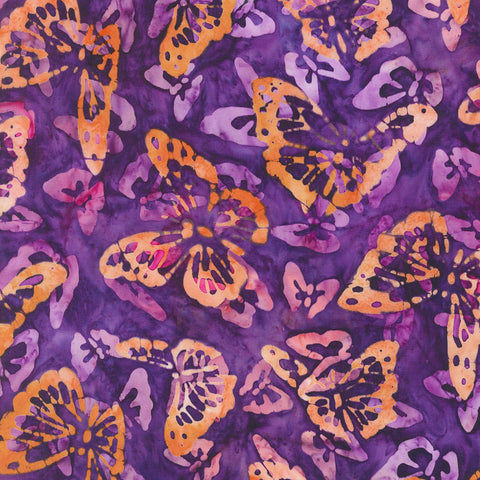 Kaufman Artisan Batiks Wild Garden 21452 220 Pansy Butterflies By The Yard