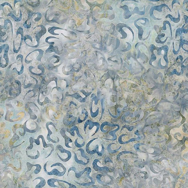 Wilmington Batiks Del Mar 22230 442 Blue/Tan Curls By The Yard