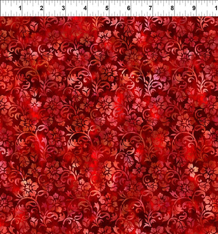 In The Beginning Prism II 22JYQ 1 Floral Vines Red