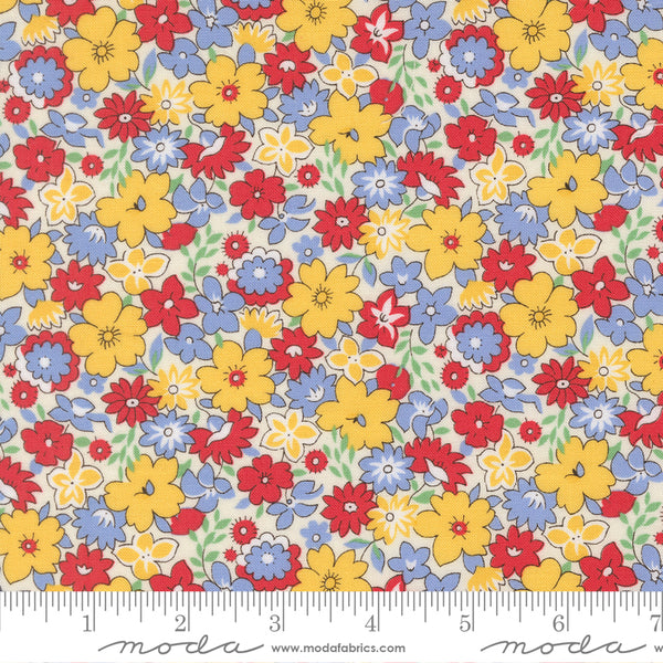 Moda 30's Playtime 2025 23370 11 Primary Bouncy Floral By The Yard