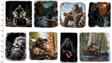 3 Wishes Fabrics/Studio E - Legendary Loner 23813 White Gone Squatchin' By The Yard