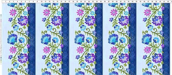In The Beginning Counterpoint II 24-2SEW 1 Blue Border By The Yard
