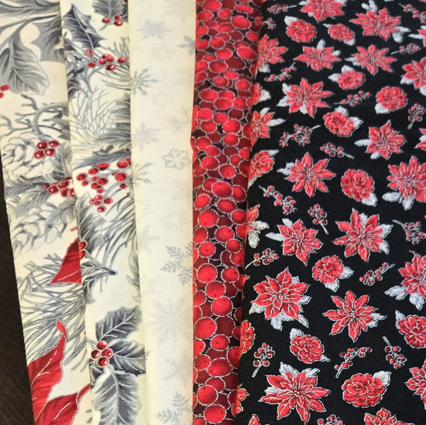Matt's Mystery Bundles -  3.828 yards - Christmas Blossom #24- Assorted Remnants