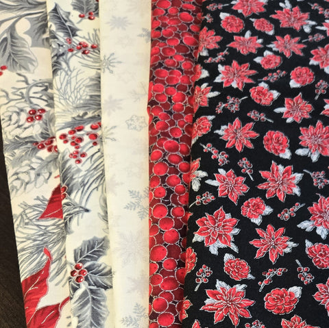 Matt's Mystery Bundles -  3.828 yards - Christmas Blossom #24- Assorted Remnants
