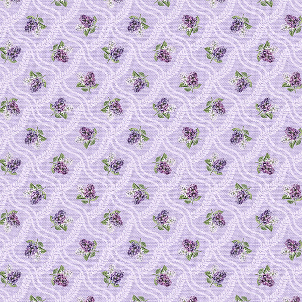 Northcott Lilac Garden 25399 82 Pale Lilac Multi Lilac Grid By The Yard