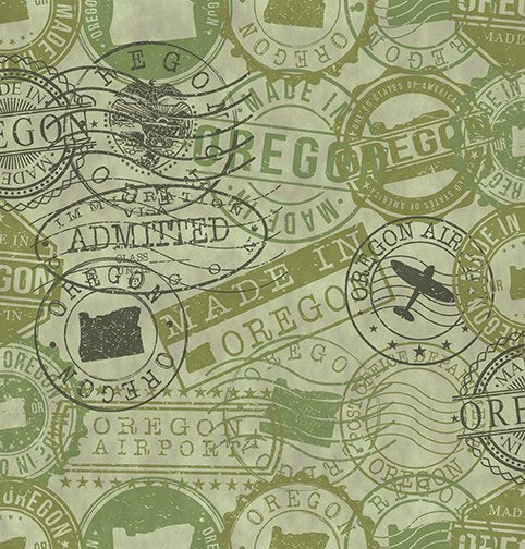 In The Beginning Oregon Shop Hop 2025 254OR 1 Green Stamps By The Yard