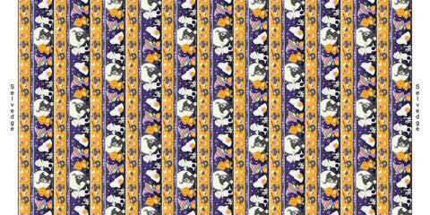 Henry Glass & Co. Moonlight Mischief 2556G 53 Multi Novelty Stripe Glow By The Yard