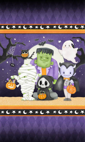 Henry Glass & Co. Moonlight Mischief 2564PG 59 Multi Monster Glow 24" PANEL By The PANEL (Not Strictly By The Yard)