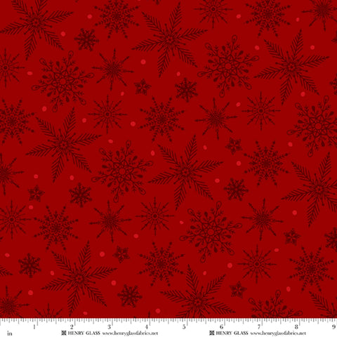 Henry Glass & Co. Tailgate Traditions 2579 88 Red Tonal Snowflake By The Yard