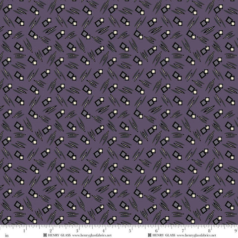 Henry Glass & Co. Mr. Moon 2609 55 Purple Squares & Stars Geo By The Yard