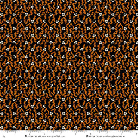 Henry Glass & Co. Mr. Moon 2610 96 Black/Orange Zig Zag Geo By The Yard