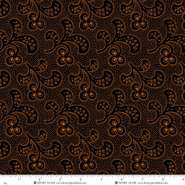 Henry Glass & Co. Mr. Moon 2612 93 Black Abstract Leaves By The Yard