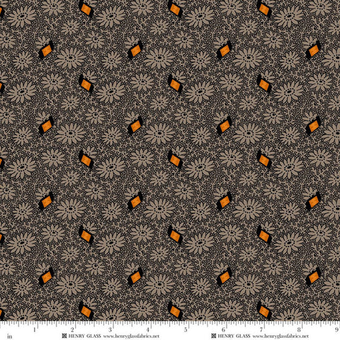 Henry Glass & Co. Mr. Moon 2616 93 Taupey Gray Linework Floral & Vines By The Yard