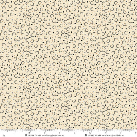 Henry Glass & Co. Mr. Moon 2617 40 Cream Crescent Moons & Dots By The Yard