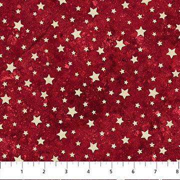 Northcott Stars & Stripes 12 – 27017 24 Tonal Rote Sterne Pro Meter