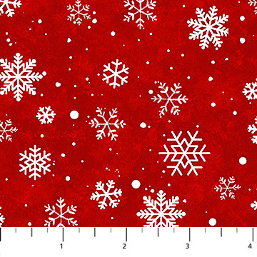 Northcott 'Twas The Night Before Christmas 27024 24 Snowflakes Red By The Yard