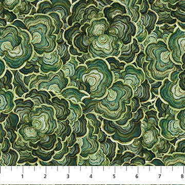 Northcott - Wild Harvest 27516 76 Dark Green Turkey Tail By The Yard